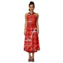 Geometry Mathematics Cube Sleeveless Cross Front Cocktail Midi Chiffon Dress View1