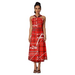 Geometry Mathematics Cube Sleeveless Cross Front Cocktail Midi Chiffon Dress by Ndabl3x