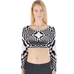 Tile Repeating Pattern Texture Long Sleeve Crop Top by Ndabl3x