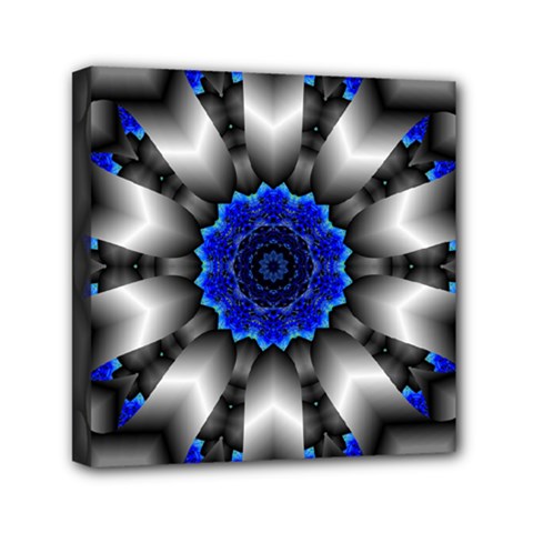 Kaleidoscope Abstract Round Mini Canvas 6  X 6  (stretched) by Ndabl3x