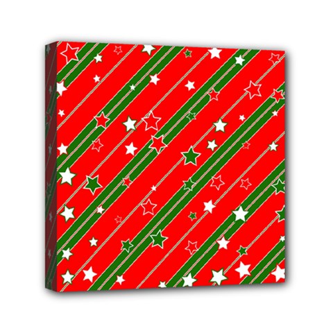 Christmas Paper Star Texture Mini Canvas 6  X 6  (stretched) by Ndabl3x