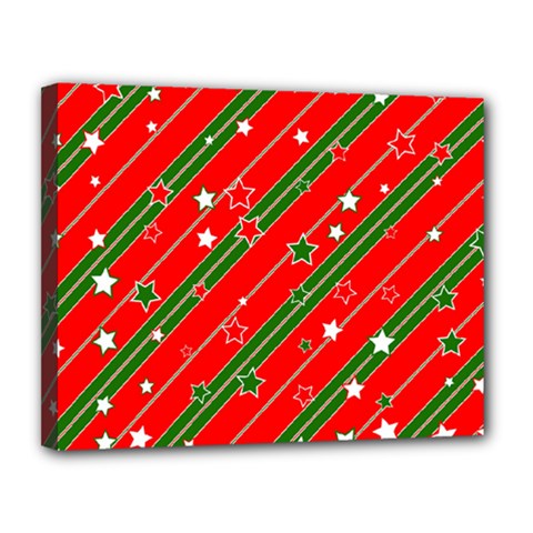 Christmas Paper Star Texture Canvas 14  X 11  (stretched) by Ndabl3x