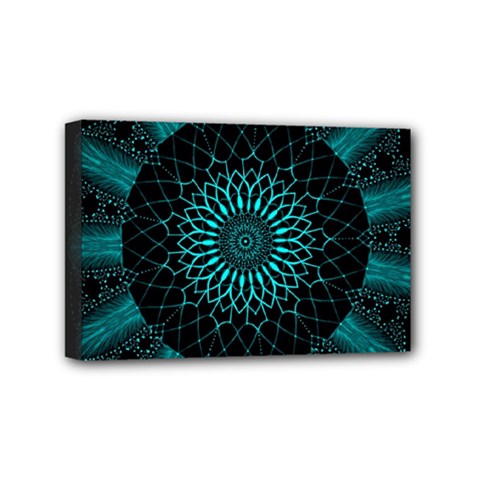 Ornament District Turquoise Mini Canvas 6  X 4  (stretched) by Ndabl3x