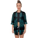Ornament District Turquoise Open Front Chiffon Kimono View1