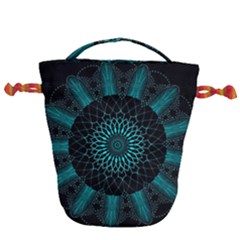 Ornament District Turquoise Drawstring Bucket Bag by Ndabl3x
