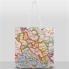 Map Europe Globe Countries States Full Print Rope Handle Tote (large) by Ndabl3x