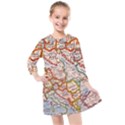 Map Europe Globe Countries States Kids  Quarter Sleeve Shirt Dress View1