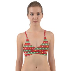 Christmas Papers Red And Green Wrap Around Bikini Top by Ndabl3x