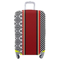 Background Damask Red Black Luggage Cover (medium) by Ndabl3x