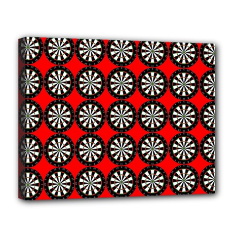 Dart Board Target Game Canvas 14  X 11  (stretched) by Ndabl3x