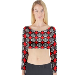 Dart Board Target Game Long Sleeve Crop Top by Ndabl3x