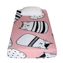 Cute Cats Cartoon Seamless-pattern Fitted Sheet (single Size) by Vaneshart