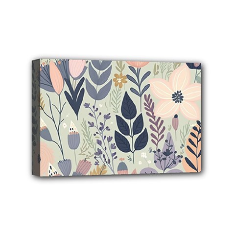 Flower Floral Pastel Mini Canvas 6  X 4  (stretched) by Vaneshop