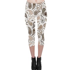 Paisley Pattern Background Graphic Capri Leggings  by Vaneshop
