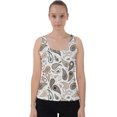 Paisley Pattern Background Graphic Velvet Tank Top by Vaneshop