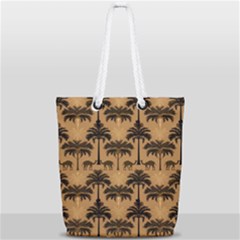 Camel Palm Tree Full Print Rope Handle Tote (small) by Vaneshop