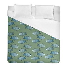 Fishes Pattern Background Theme Duvet Cover (full/ Double Size) by Vaneshop