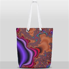 Colorful Piece Abstract Full Print Rope Handle Tote (small) by Vaneshop