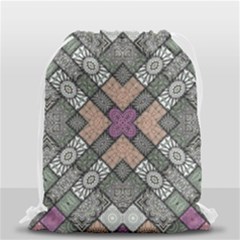 Mandala Decoration Floral Flower Drawstring Bag (small) by Vaneshop