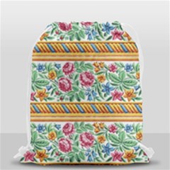 Flower Fabric Design Drawstring Bag (small) by Vaneshop