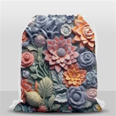 3d Flower Bloom Embossed Pattern Drawstring Bag (small) by Vaneshop
