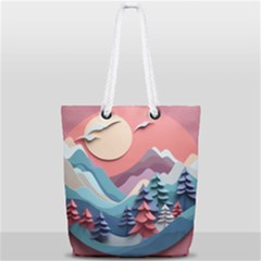 Paper Art Pastel Full Print Rope Handle Tote (small) by Vaneshop