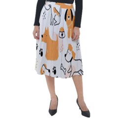 Seamless Pattern Of Cute Dog Puppy Cartoon Funny And Happy Classic Velour Midi Skirt  by Wav3s