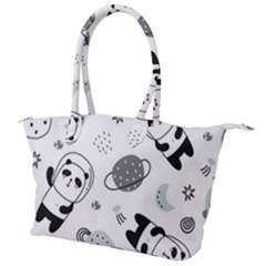 Panda Floating In Space And Star Canvas Shoulder Bag by Wav3s