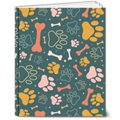 Dog Paw Colorful Fabrics Digitally 8  X 10  Softcover Notebook by Wav3s