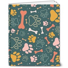 Dog Paw Colorful Fabrics Digitally 8  X 10  Hardcover Notebook by Wav3s