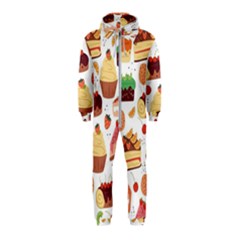 Seamless Pattern Hand Drawing Cartoon Dessert And Cake Hooded Jumpsuit (kids) by Wav3s