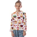 Seamless Pattern Hand Drawing Cartoon Dessert And Cake Kids  Frill Detail Tee View1
