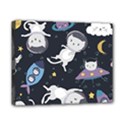 Space Cat Illustration Pattern Astronaut Canvas 10  x 8  (Stretched) View1
