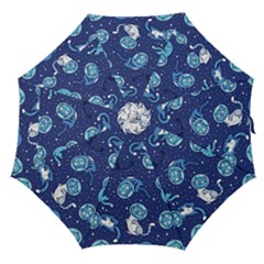 Cat Spacesuit Space Suit Astronaut Pattern Straight Umbrellas by Wav3s