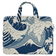 Japanese Wave Pattern Macbook Pro 13  Double Pocket Laptop Bag by Wav3s