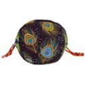 Pattern Feather Peacock Drawstring Bucket Bag View3