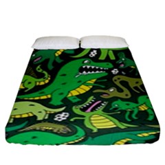 Dino Kawaii Fitted Sheet (king Size) by Wav3s