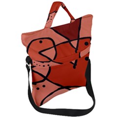 Mazipoodles In The Frame - Reds Fold Over Handle Tote Bag by Mazipoodles