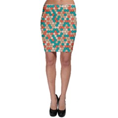 Multicolored Honeycomb Colorful Abstract Geometry Bodycon Skirt by Vaneshop