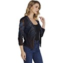 Abstract Dark Shine Structure Fractal Golden Women s Casual 3/4 Sleeve Spring Jacket View3
