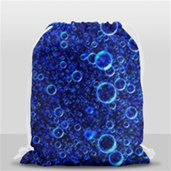Blue Bubbles Abstract Drawstring Bag (small) by Vaneshop