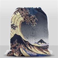 The Great Wave Off Kanagawa Japanese Waves Drawstring Bag (small) by Vaneshop