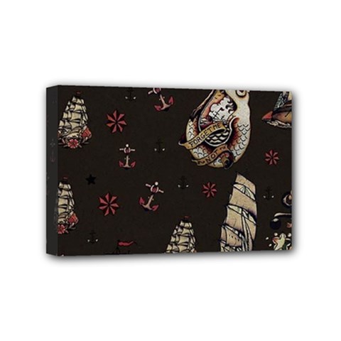 Vintage Tattoos Nautical Mini Canvas 6  X 4  (stretched) by Vaneshop
