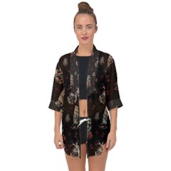 Vintage Tattoos Nautical Open Front Chiffon Kimono by Vaneshop