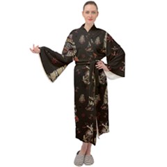 Vintage Tattoos Nautical Maxi Velvet Kimono by Vaneshop