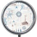 Nautical Lighthouse Vintage Postcard French Writing Mini Round Pill Box View1