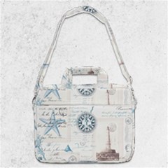 Nautical Lighthouse Vintage Postcard French Writing Macbook Pro 13  Shoulder Laptop Bag  by Vaneshop