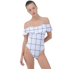 Mesh Frill Detail One Piece Swimsuit by zhou