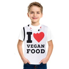 I Love Vegan Food  Kids  Basketball Tank Top by ilovewhateva