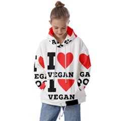 I Love Vegan Food  Kids  Oversized Hoodie by ilovewhateva
